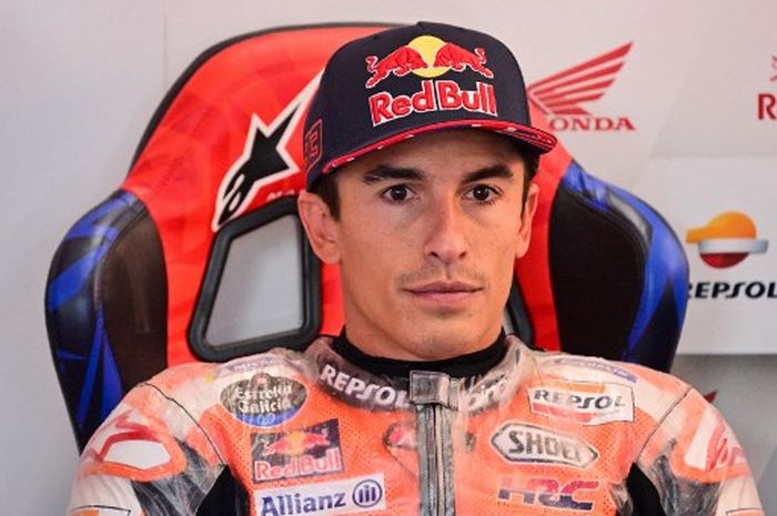 Pembalap Repsol Honda, Marc Marquez, setelah balapan sprint MotoGP Inggris 2023 di Sirkuit Silverstone, Sabtu (5/8/2023).