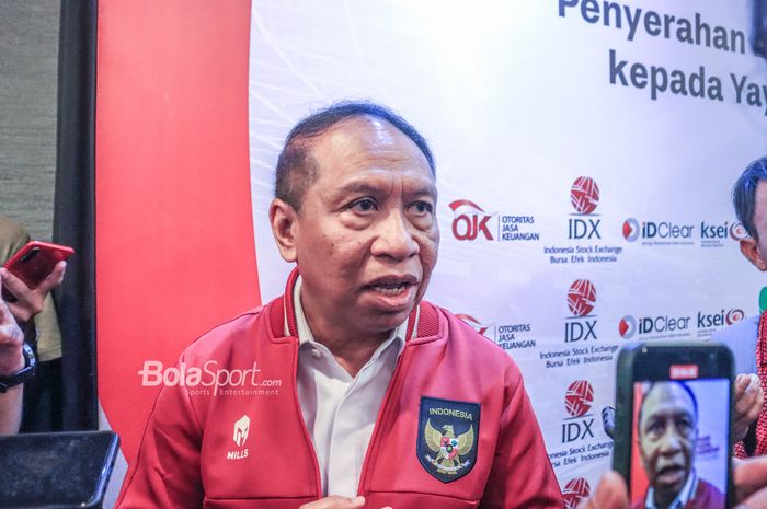 Wakil Ketua PSSI 1, Zainudin Amali, saat ditemui di Main Hall Bursa Efek Indonesia, Senayan, Jakarta, Senin (7/8/2023). 