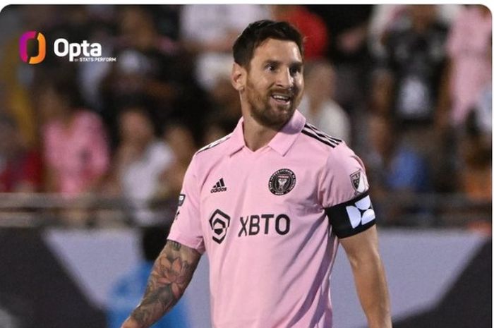 Lionel Messi menjaid starter dalam laga melawan FC Dallas di babak 16 besar Leagues Cup 2023 di Stadion Toyota, Senin (7/8/2023) pagi WIB.