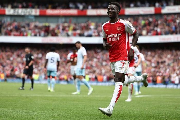 Bintang Arsenal, Bukayo Saka, percaya diri timnya bakal memenangkan gelar Liga Inggris musim ini.