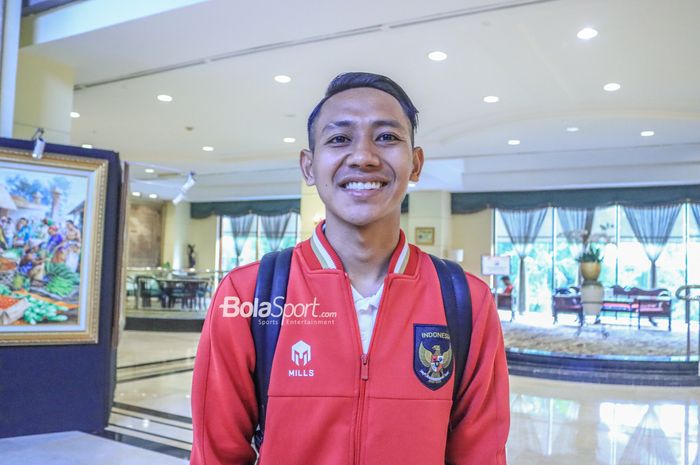 Pemain timnas U-23 Indonesia,. Beckham Putra Nugraha, saat ditemui di Hotel Sultan, Senayan, Jakarta, 14 Agustus 2023.