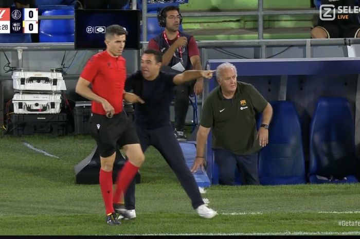 Xavi diusir wasit dalam pertandingan Getafe vs Barcelona di pekan pertama Liga Spanyol (13/8/2023), selain juga gagal dapat penalti.