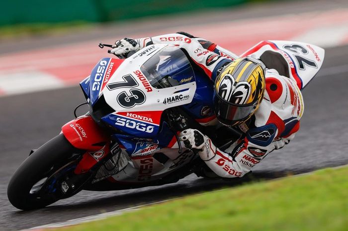 Pembalap SDG MS Harc-Pro Honda, Haruki Noguchi, yang berkompetisi pada kelas Asia Superbike 1000cc Asia  Road Racing Championship 2023