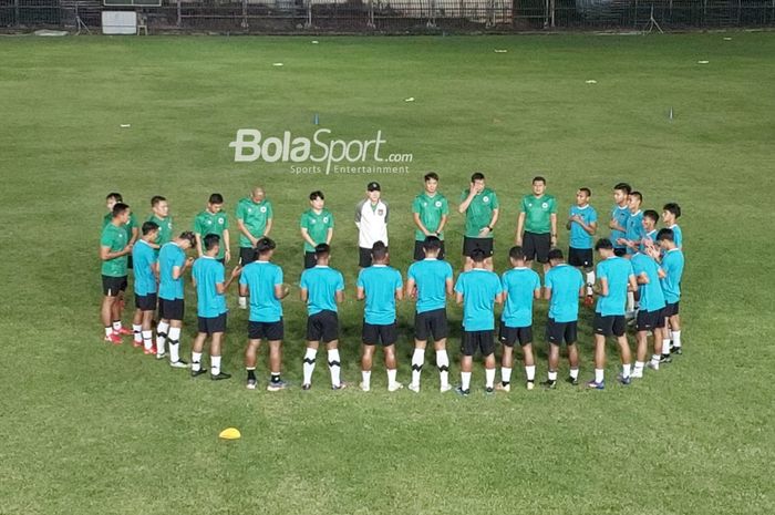 Latihan timnas U-23 Indonesia di Longnanok Stadium, Rayong, Thailand pada Rabu (23/8/2023) jelang semifinal Piala AFF U-23 2023 lawan Thailand.