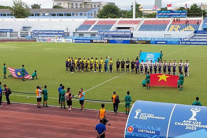 Vietnam vs Malaysia di semifinal Piala AFF U-23 2023.