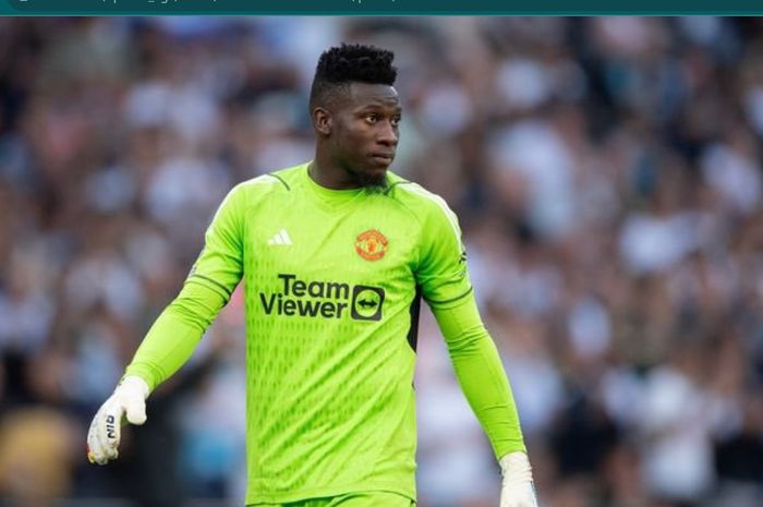 Andre Onana kebobolan dua gol dalam kemenangan 3-2 Man United atas Nottingham Forest pada laga pekan ke-3 Liga Inggris 2023-2024, Sabtu (26/8/2023) malam WIB.