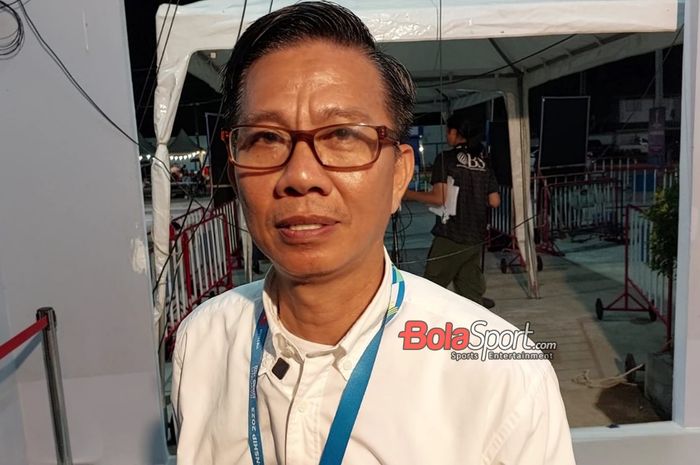 Pelatih timnas U-23 Vietnam, Hoang Anh Tuan, saat memberikan keterangan kepada awak media setelah laga final Piala AFF U-23 2023 melawan timnas U-23 Indonesia di Rayong Province Stadium, Thailand, Sabtu (26/8/2023).