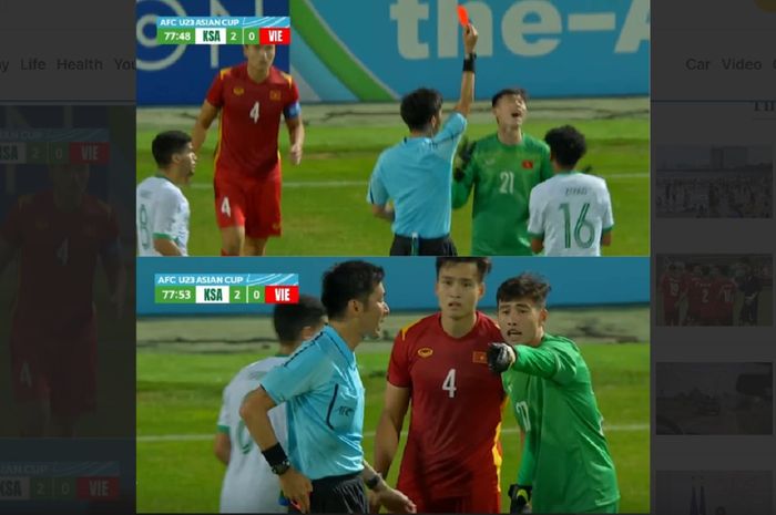 Quan Van Chuan dihukum kartu merah ketika memperkuat Timnas U-23 Vietnam melawan Arab Saudi dalam perempat final Piala Asia U-23 2022 di Uzbekistan.