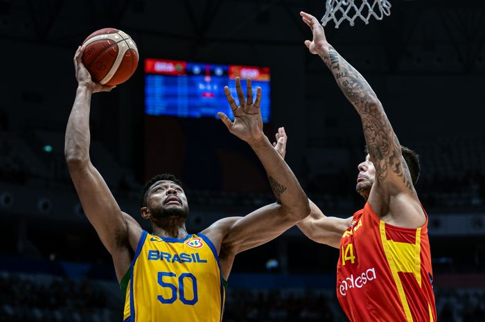 Pemain Timnas Basket Brasil Bruno Caboclo (50)