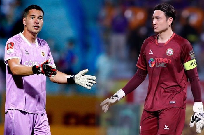 Dua kiper keturunan Eropa-Vietnam, Filip Nguyen (kiri) dan Dang Van Lam.