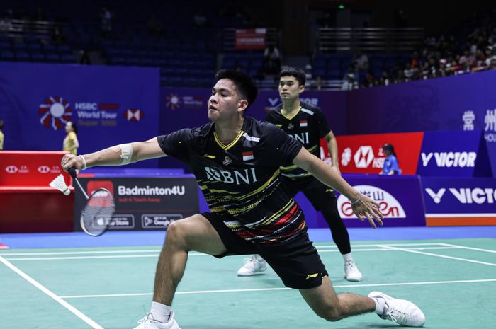 Ganda putra Indonesia, Leo Rolly Carnando/Daniel Marthin, harus tersingkir pada babak pertama China Open 2023 di Olympic Sports Center Gymnasium, Changzhou, China, Selasa (5/9/2023).