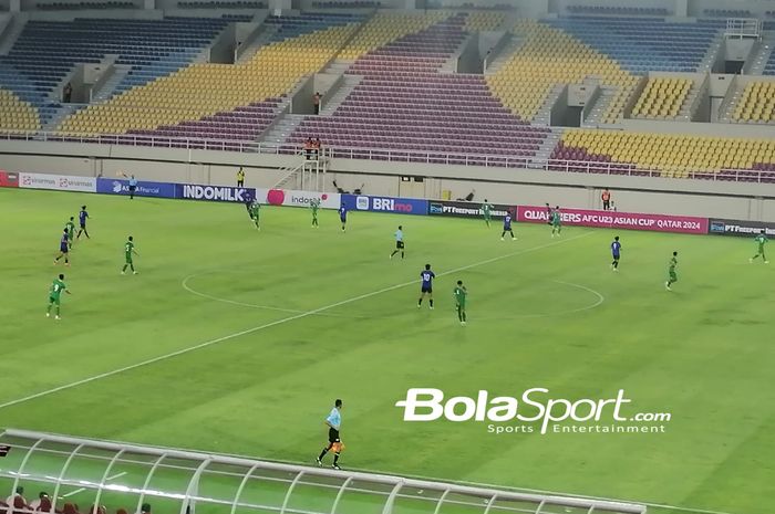 Suasana pertandingan Kualifikasi Piala Asia U-23 2024 antara timnas U-23 Taiwan vs Turkmenistan di Stadion Manahan, Surakarta, Rabu (6/9/2023).