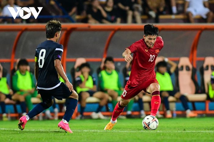 Suasana pertandingan Timnas U-23 Vietnam versus Timnas U-23 Guam di laga Grup C Kualifikasi Piala Asia U-23 2024, Rabu (6/9/2023) malam WIB.