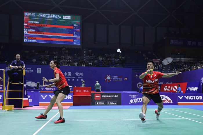 Ganda campuran Indonesia, Dejan Ferdinansyah/Gloria Emanuelle Widjaja saat tampil pada babak kedua China Open 2023, Kamis (7/9/2023)