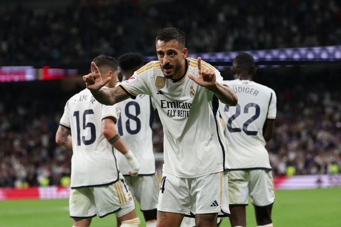 Joselu saat merayakan gol Real Madrid ke gawang Sociedad dalam partai Liga Spanyol. Joselu pilih hengkang ke klub Qatar, Al Gharafa, satu naungan dengan pemain yang pernah tolak gabung timnas Indonesia, Andri Syahputra.