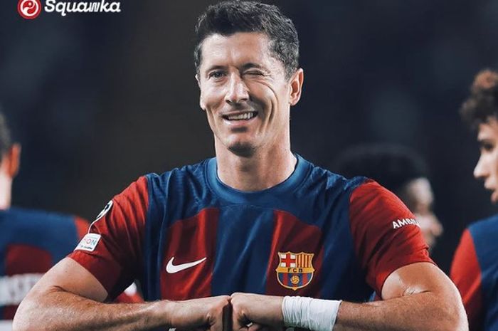 Pemain Barcelona, Robert Lewandowski.