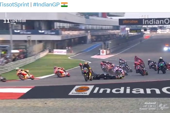 Hasil sprint race MotoGP India 2023 memperlihatkan gigihnya perjuangan murid Valentino Rossi, Marco Bezzecchi melawan kesialan.