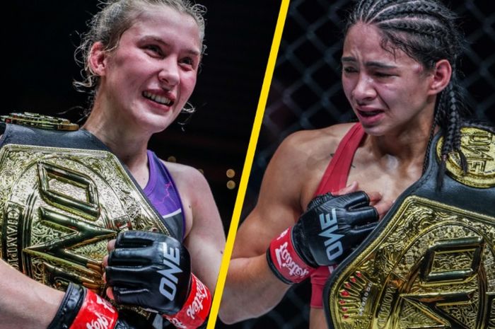 Smilla Sundell (kiri) dan Allycia Hellen Rodrigues akan bertarung dalam salah satu laga perebutan gelar di ONE Fight Night 14, Sabtu (30/9/2023) di Singapura.