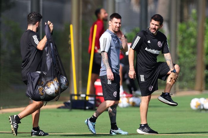 Lionel Messi ikut sesi latihan Inter Miami lagi di Florida Blue Training Center (29/9/2023), tapi kehadirannya di lima partai sisa MLS masih diliputi misteri.