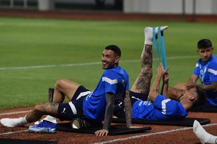 Antonio Sanabria dalam sesi latihan timnas Paraguay.