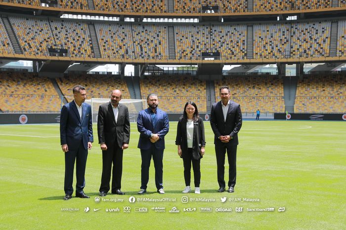 Peresmian wajah baru Stadion Nasional Bukit Jalil, Kuala Lumpur, Kamis (12/10/2023). Kini lapangan menggunakan rumput kelas dunia yakni Zeon Zoysia.