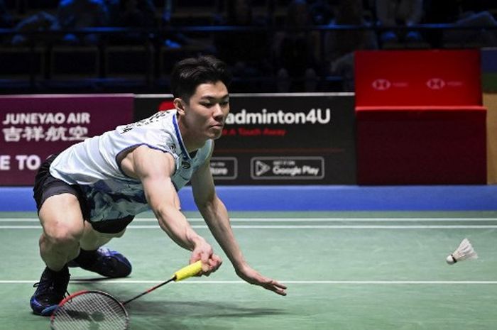 Pebulu tangkis tunggal putra Malaysia, Lee Zii Jia, pada final Arctic Open 2023, 15 Oktober.