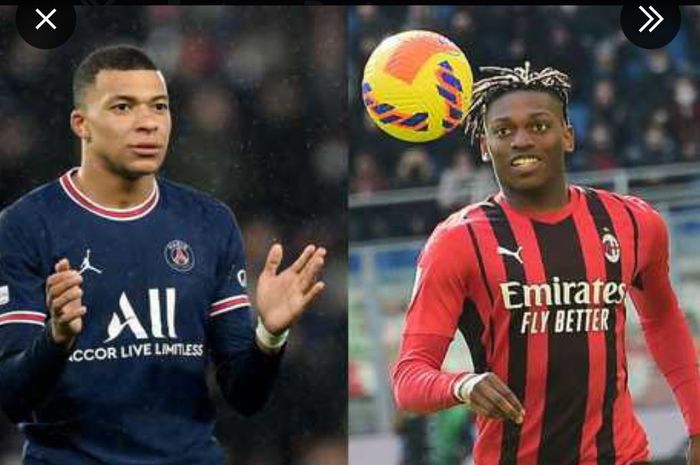 Kylian Mbappe (kiri) dan Rafael Leao (kanan) akan berhadapan dalam pertandingan PSG vs AC Milan.