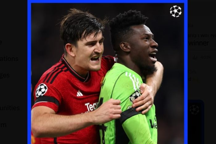 Dua pemain Manchester United, Harry Maguire dan Andre Onana tampil sebagai pahlawan saat berhadapan dengan Copenhagen di Old Trafford pada Selasa (24/10/2023).