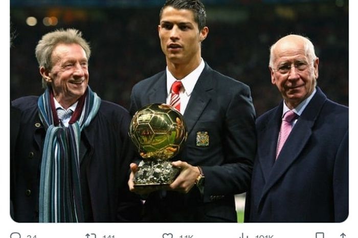 Cristiano Ronaldo masih jadi pemain klub Liga Inggris terakhir yang memenangi Ballon d'Or setelah Erling Haaland gagal lewati Lionel Messi tahun ini.