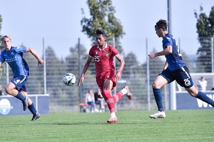 Striker asal Persita Tangerang, M Aulia Rahman, yang lolos ke skuad final timnas U-17 Indonesia pada Piala Dunia U-17 2023 dari hasil seleksi di 12 kota.