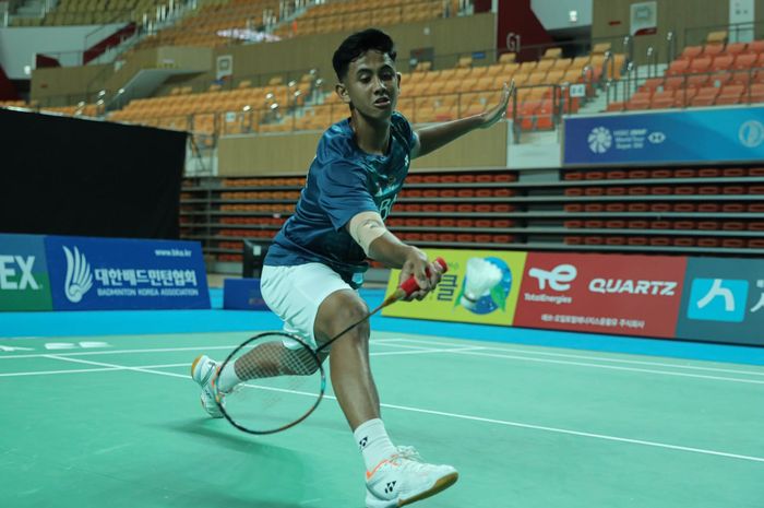 Pemain tunggal putra Indonesia, Alwi Farhan, menjalani persiapan menjelang tampil pada Korea Masters 2023