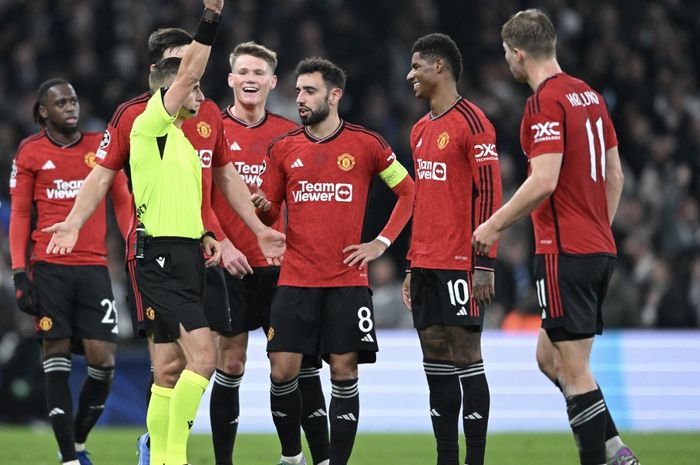 Marcus Rashford mendapat kartu merah langsung pada laga FC Copenhagen vs Manchester United di Stadion Parken pada matchday keempat Liga Champions 2023-2024, Rabu (8/11/2023) atau Kamis dini hari WIB.