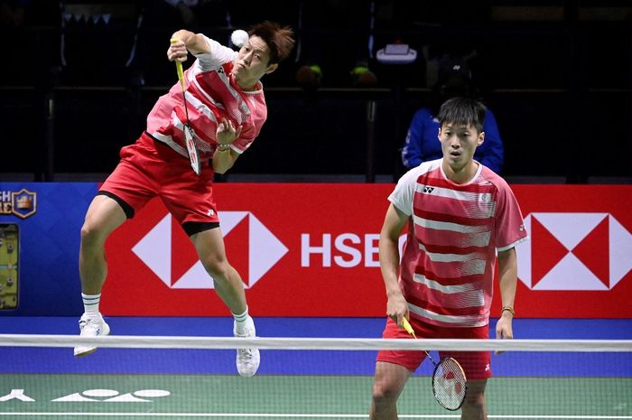 Ganda putra Taiwan, Lee Jhe-Huei (kiri) dan Yang Po-Hsuan melaju ke babak semifinal Korea Masters 2023