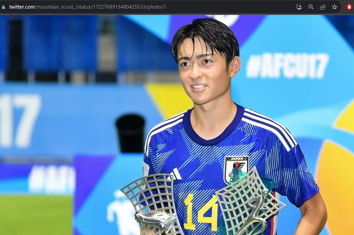 Penyerang andalan timnas U-17 Jepang, Gaku Nawata.