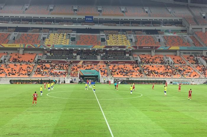 Laga Grup C Piala Dunia U-17 2023 antara Brasil vs Iran di Jakarta International Stadium (JIS), Jakarta Utara, Sabtu (11/11/2023).