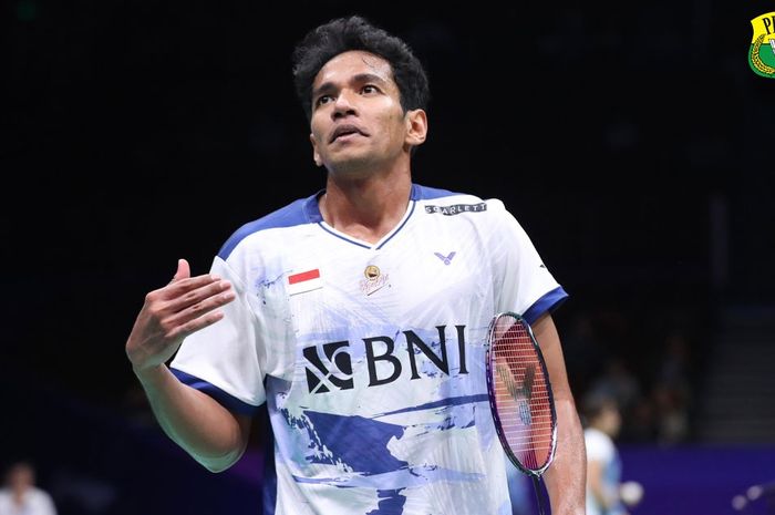 Tunggal putra Indonesia, Chico Aura Dwi Wardoyo, saat tampil pada babak pertama China Masters 2023 yang dihelat di Shengzhen Bay Gymnasium, Shengzhen, China, 21 November 2023.