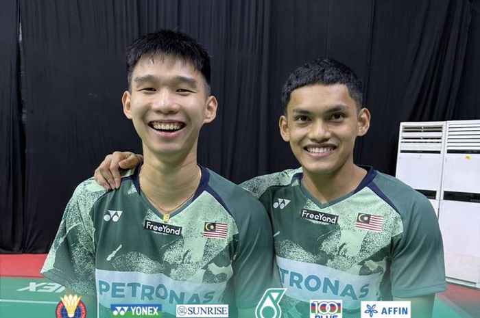 Pasangan ganda putra Malaysia, Choong Hon Jian/Muhammad Haikal, merebut gelar juara Syed Modi International setelah mengalahkan Akira Koga/Taichi Saito (Jepang) di di BBD U.P Badminton Academy, Lucknow, India, Minggu (3/12/2023).