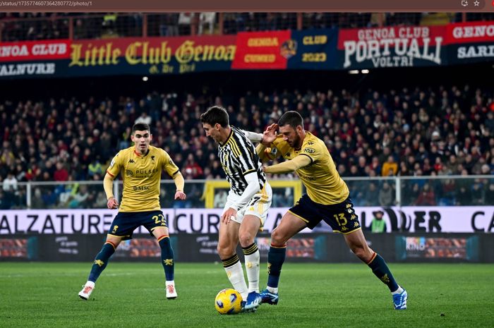 Juventus bermain imbang melawan Genoa pada giornata 16 Liga Italia 2023-2024 di Stadion Luigi Ferraris, Jumat (15/12/2023).