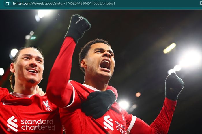 Cody Gakpo menyumbang satu gol dalam kemenangan 2-1 Liverpool atas Fulham pada leg pertama semifinal Piala Liga Inggris 2023-2024, Kamis (11/1/2024) dini hari WIB.