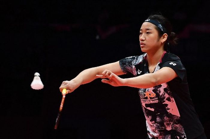 Pebulu tangkis tunggal putri Korea Selatan, An Se-young, pada BWF World Tour Finals 2023 di Hangzhou Sports Center Gymnasium, China, 13 Desember 2023.