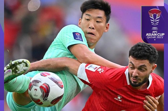 Lebanon vs China pada laga kedua Grup A Piala Asia 2023 Qatar di Al Thumama Stadium, Doha, Qatar, Rabu (17/1/2024).