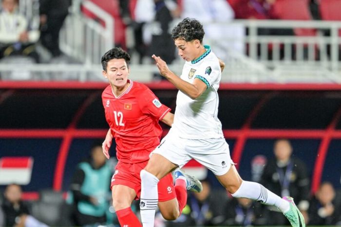 Laga kedua Grup D Piala Asia 2023 Qatar antara timnas Indonesia kontra Vietnam berlangsung di Abdullah bin Khalifa Stadium, Doha, Jumat (19/1/2024). 