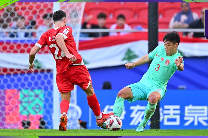 Suasana pertandingan Lebanon vs China di Grup A Piala Asia 2023.