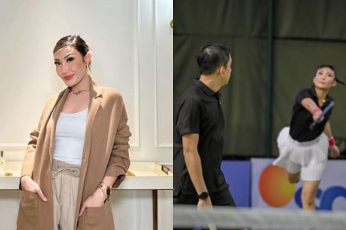 Ayu Dewi terpantau main tenis bareng sang suami Regi Datau 