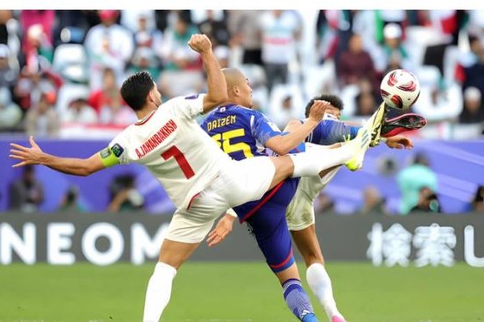 Suasana pertandingan Iran versus Jepang di babak perempat final Piala Asia 2023.