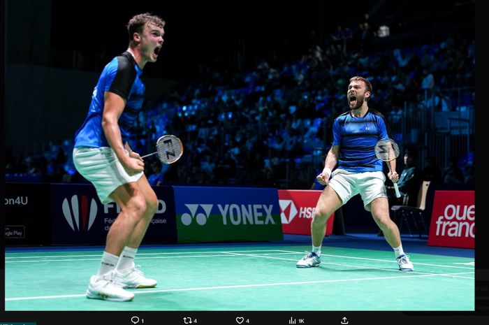 Unggulan keempat sekaligus peringkat 17 dunia, Rasmus Kjaer/Frederik Sogaard nyaris tumbang dari ranking 150 dunia pada German Open 2024.