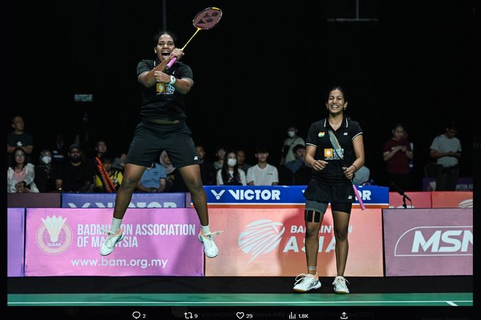 Gand putri India, Treesa Jolly/Gayatri Gopichand Pullela bercerita soal momen kunci yang berpengaruh besar pada permainan mereka.