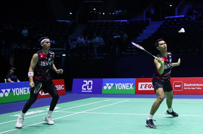 Ganda putra Indonesia, Fajar Alfian/Muhammad Rian Ardianto, saat tampil pada babak kedua French Open 2024, Kamis, 7 Maret 2024