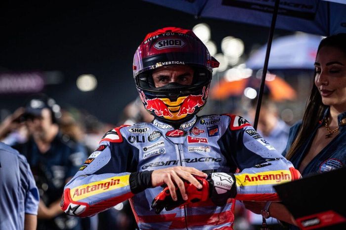 Pembalap Gresini Racing, Marc Marquez, melakukan persiapan jelang balapan MotoGP Qatar 2024