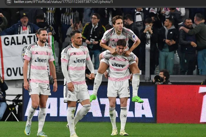 Juventus berhasil memenangkan leg pertama Coppa Italia 2023-2024 kontra Lazio dengan skor 2-0, Selasa (2/4/2024) atau Rabu dini hari WIB.